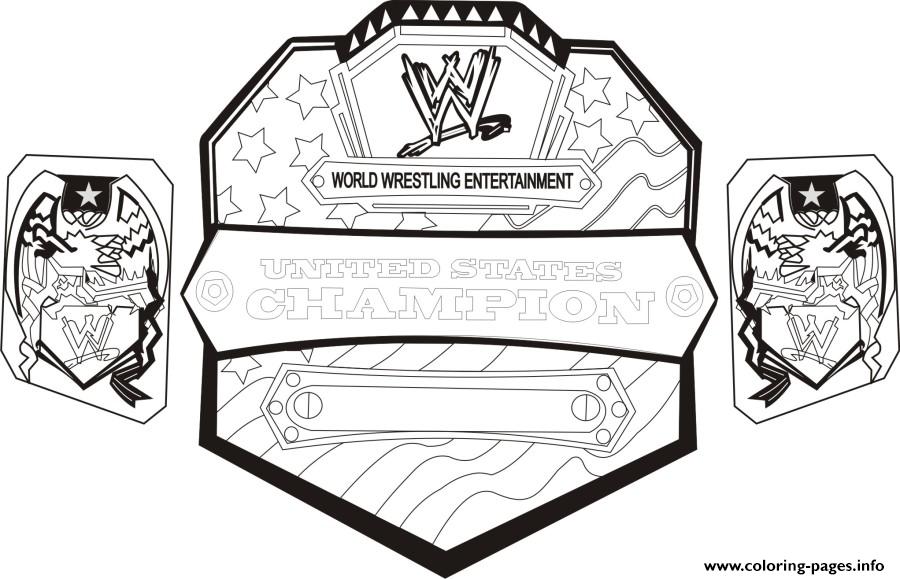 Wwe Championship Belt World Wrestling coloring